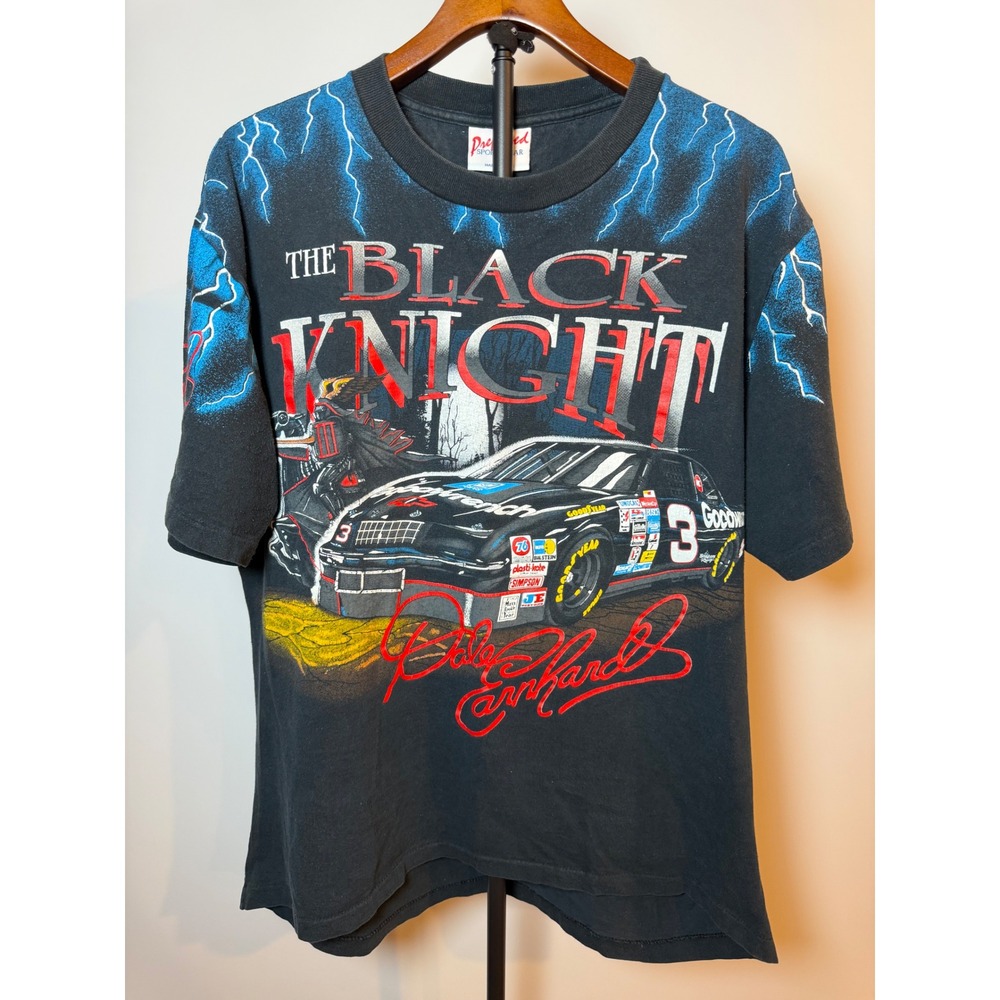 Vintage Dale Earnhardt The Black Knight T-Shirt XL 90s NASCAR Lightning
